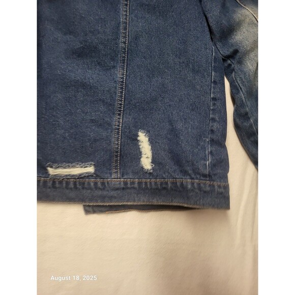 KanCan Denim Distressed Women's Jean Jacket EUC OX - Picture 9 of 10